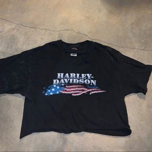 HARLEY DAVIDSON vintage, cropped, cut Tshirt